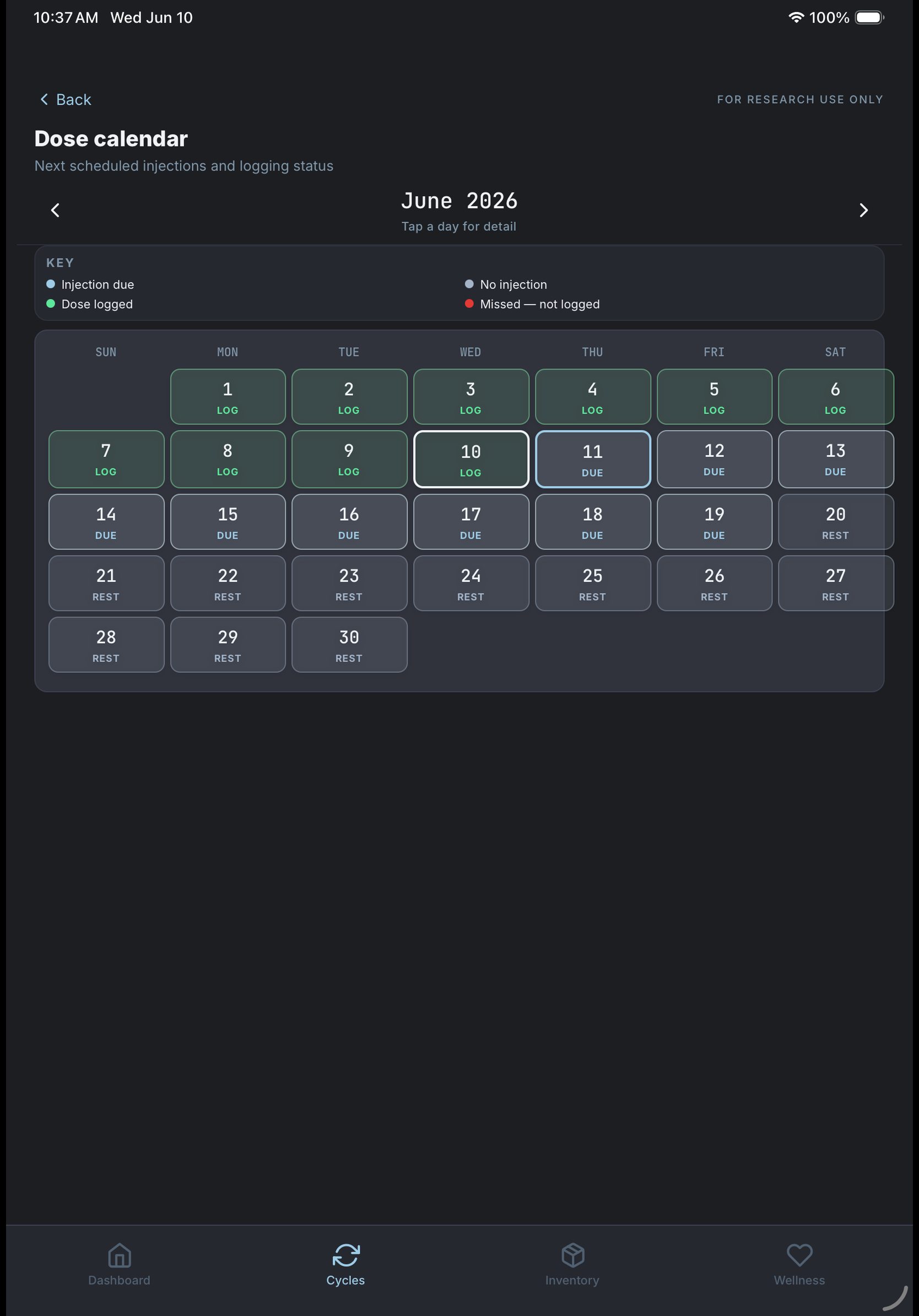 peprally-appstore-screen-03-dose-calendar.png
