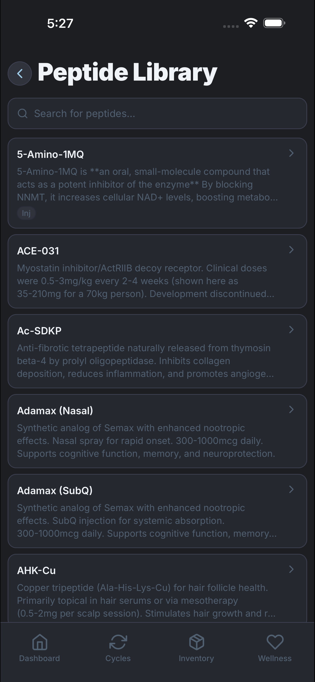 Peptide library screen