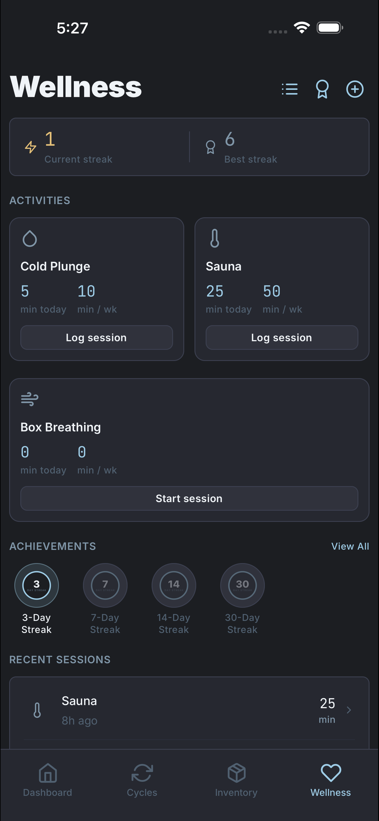 Wellness screen