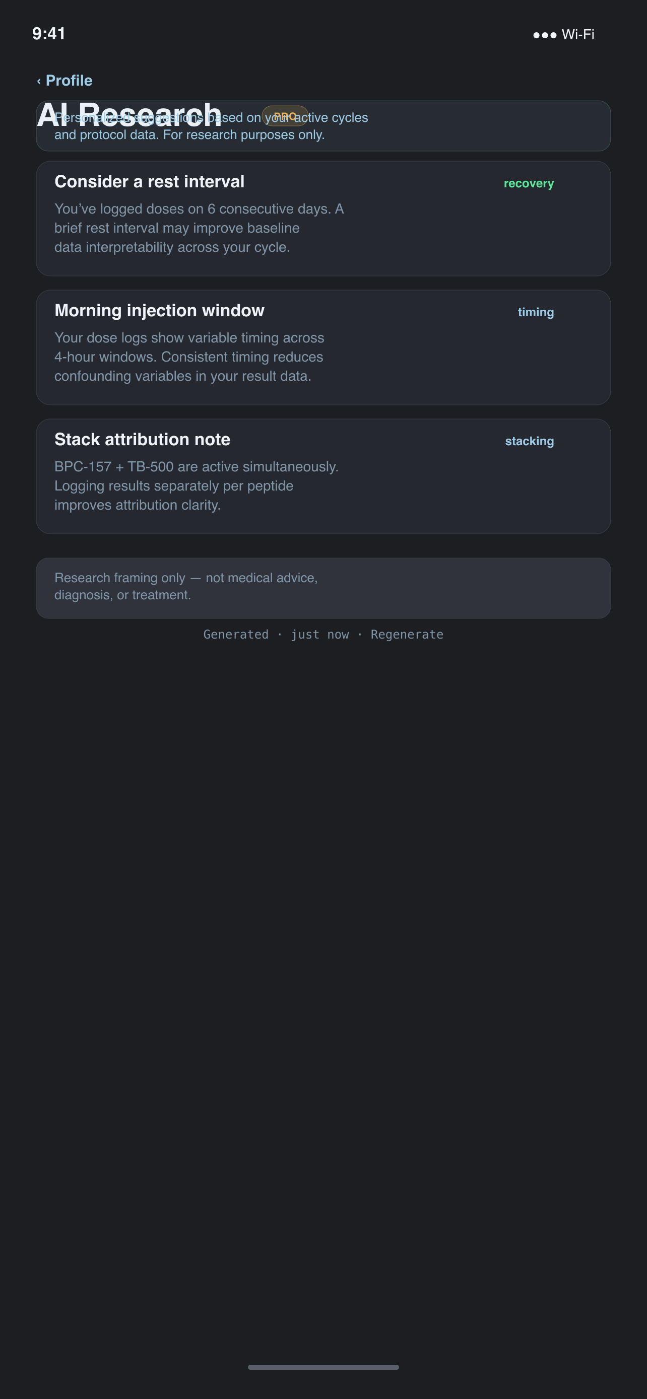 AI research screen